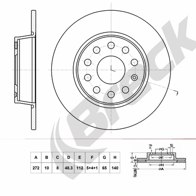 BRECK féktárcsa - BR 071 SA100 - TothCarparts