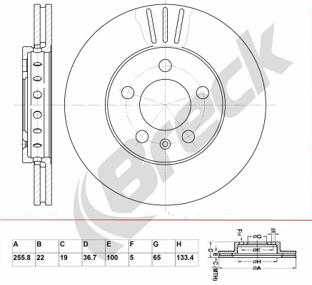 BRECK féktárcsa - BR 302 VA100 - TothCarparts