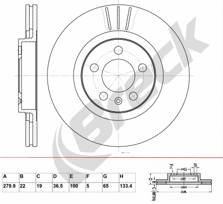 BRECK féktárcsa - BR 303 VA100 - TothCarparts