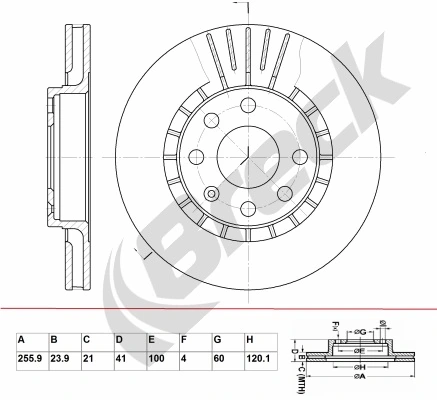BRECK féktárcsa - BR 305 VA100 - TothCarparts