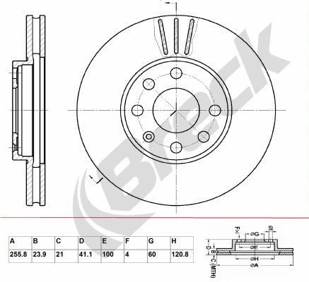 BRECK féktárcsa - BR 307 VA100 - TothCarparts