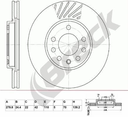 BRECK féktárcsa - BR 310 VA100 - TothCarparts