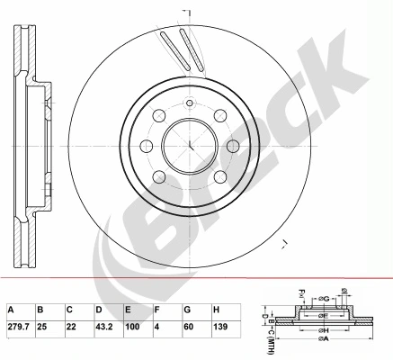 BRECK féktárcsa - BR 311 VA100 - TothCarparts
