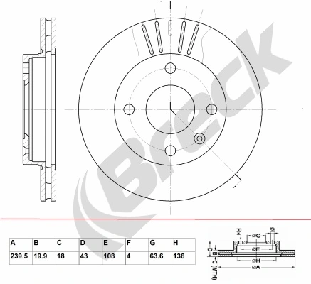 BRECK féktárcsa - BR 318 VA100 - TothCarparts