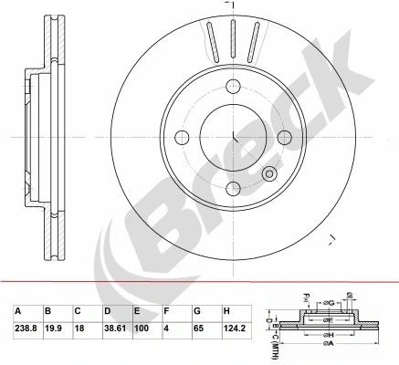 BRECK féktárcsa - BR 321 VA100 - TothCarparts