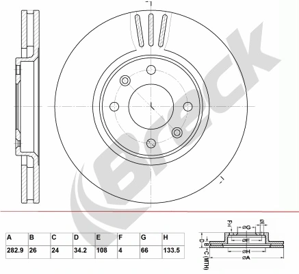 BRECK féktárcsa - BR 322 VA100 - TothCarparts