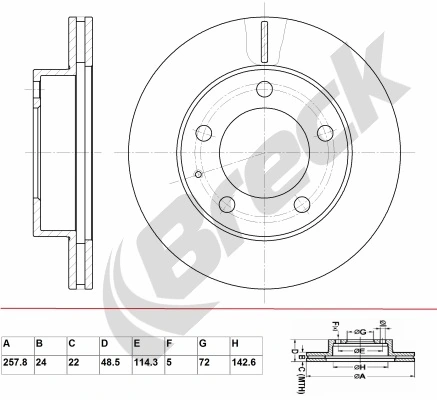 BRECK féktárcsa - BR 328 VA100 - TothCarparts