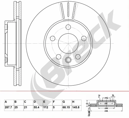 BRECK féktárcsa - BR 333 VA100 - TothCarparts