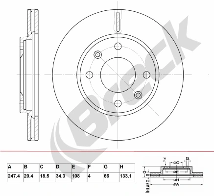 BRECK féktárcsa - BR 343 VA100 - TothCarparts