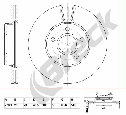 BRECK féktárcsa - BR 345 VA100 - TothCarparts
