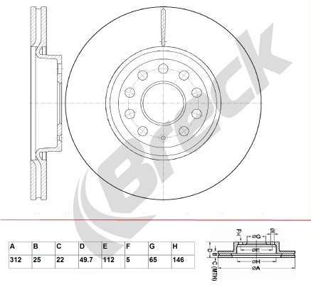 BRECK féktárcsa - BR 346 VA100 - TothCarparts