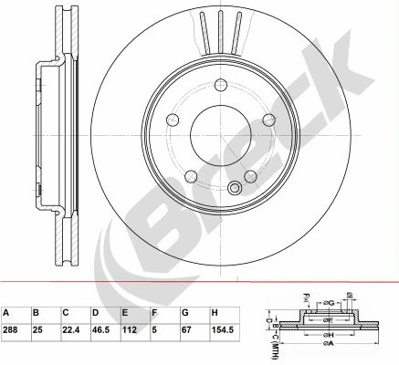 BRECK féktárcsa - BR 349 VA100 - TothCarparts