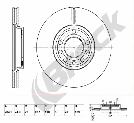 BRECK féktárcsa - BR 351 VA100 - TothCarparts