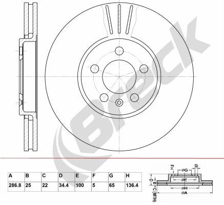 BRECK féktárcsa - BR 353 VA100 - TothCarparts