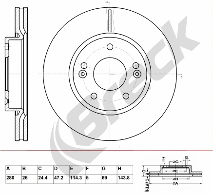BRECK féktárcsa - BR 356 VA100 - TothCarparts