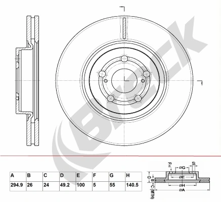BRECK féktárcsa - BR 357 VA100 - TothCarparts
