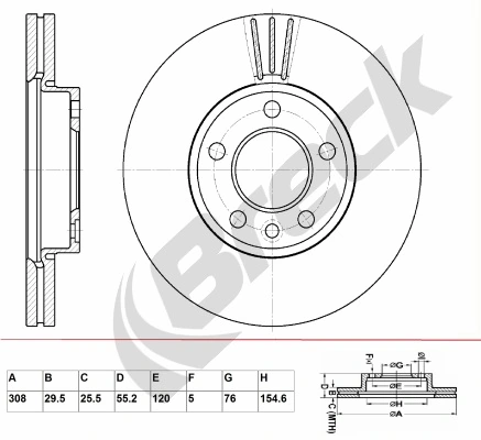 BRECK féktárcsa - BR 360 VA100 - TothCarparts