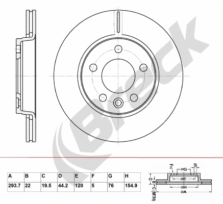 BRECK féktárcsa - BR 361 VA100 - TothCarparts