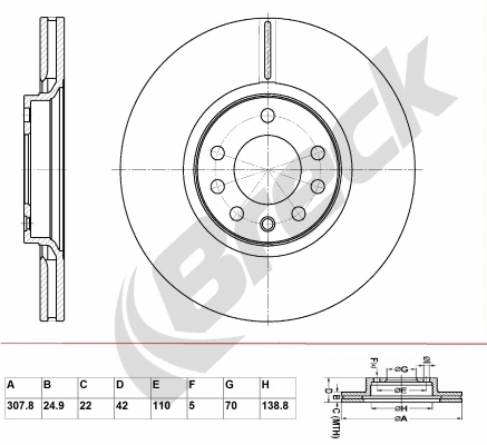 BRECK féktárcsa - BR 371 VA100 - TothCarparts