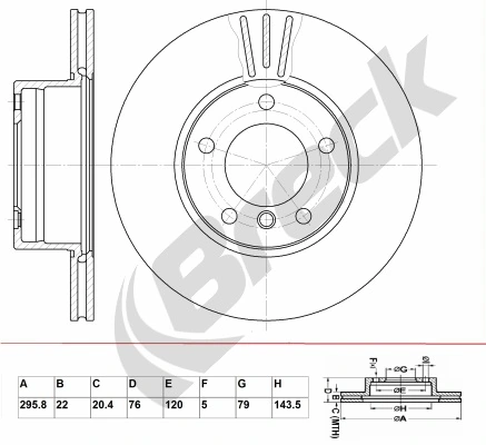 BRECK féktárcsa - BR 375 VA100 - TothCarparts
