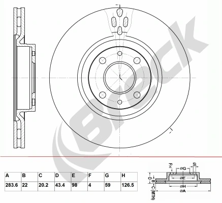 BRECK féktárcsa - BR 376 VA100 - TothCarparts