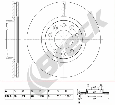 BRECK féktárcsa - BR 382 VA100 - TothCarparts