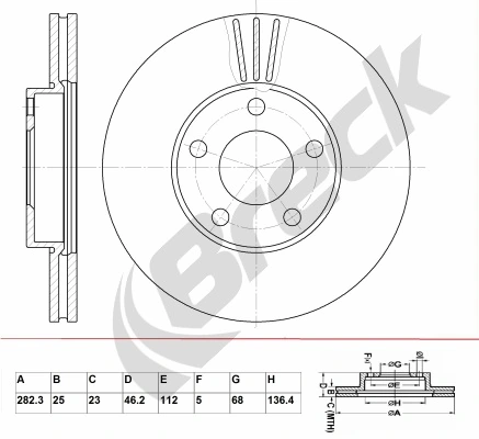 BRECK féktárcsa - BR 383 VA100 - TothCarparts