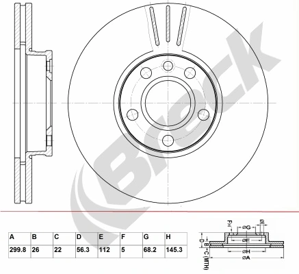 BRECK féktárcsa - BR 386 VA100 - TothCarparts