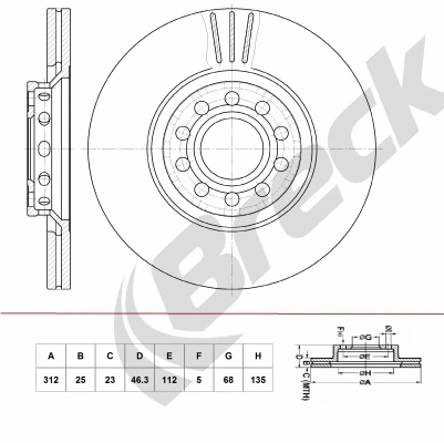 BRECK féktárcsa - BR 404 VA100 - TothCarparts