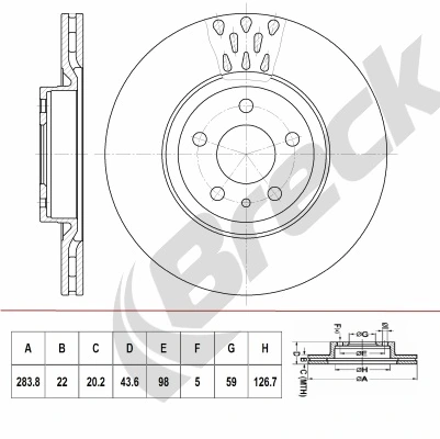 BRECK féktárcsa - BR 406 VA100 - TothCarparts