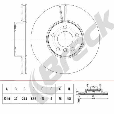 BRECK féktárcsa - BR 411 VH100 - TothCarparts