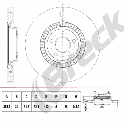 BRECK féktárcsa - BR 415 VH100 - TothCarparts
