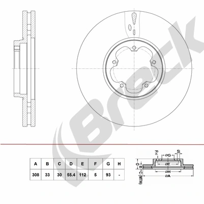 BRECK féktárcsa - BR 431 VA100 - TothCarparts