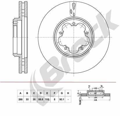 BRECK féktárcsa - BR 432 VA100 - TothCarparts