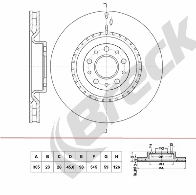 BRECK féktárcsa - BR 435 VA100 - TothCarparts