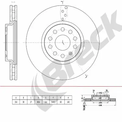 BRECK féktárcsa - BR 440 VA100 - TothCarparts