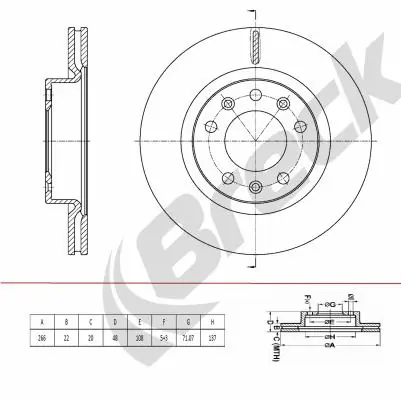 BRECK féktárcsa - BR 443 VA100 - TothCarparts