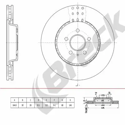 BRECK féktárcsa - BR 444 VH100 - TothCarparts