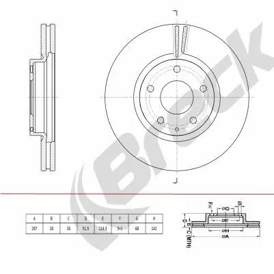 BRECK féktárcsa - BR 445 VA100 - TothCarparts