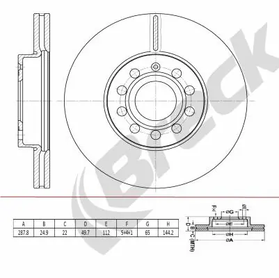 BRECK féktárcsa - BR 447 VH100 - TothCarparts