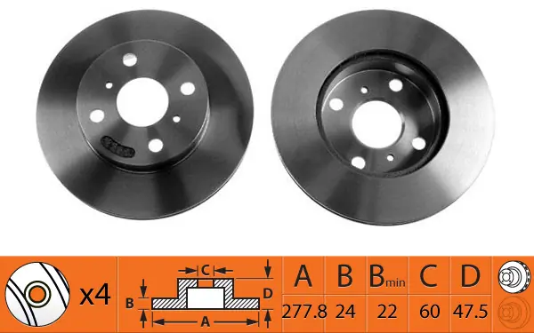 SB féktárcsa - BR12104T - TothCarparts