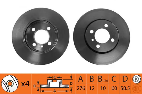 SB féktárcsa - BR12106 - TothCarparts