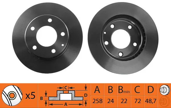 SB féktárcsa - BR25102T - TothCarparts
