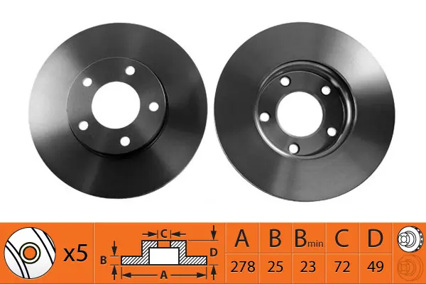 SB féktárcsa - BR25105T - TothCarparts