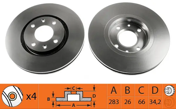 SB féktárcsa - BR42104T - TothCarparts