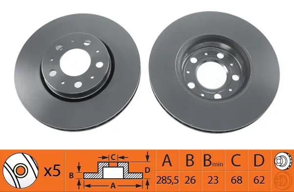 SB féktárcsa - BR45106T - TothCarparts