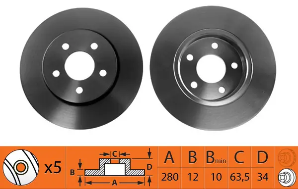 SB féktárcsa - BR51110 - TothCarparts