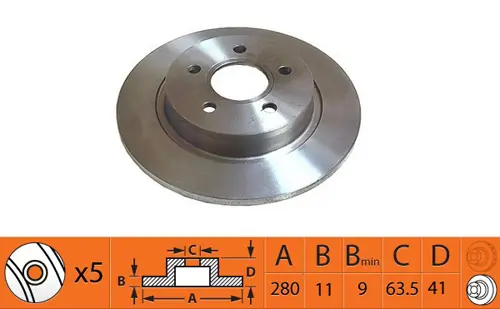 SB féktárcsa - BR51114 - TothCarparts