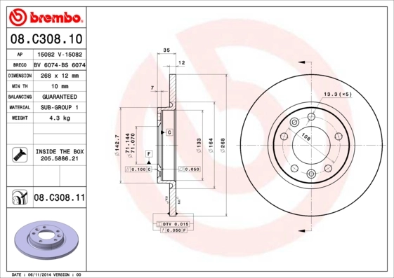 BRECO féktárcsa - BS 6074 - TothCarparts