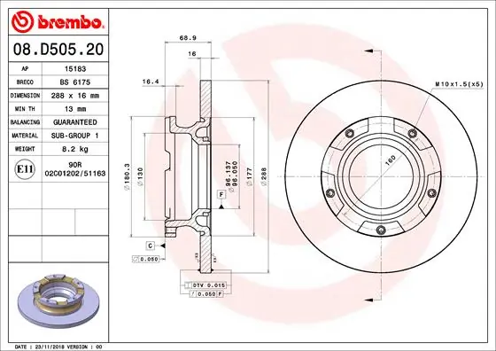 BRECO féktárcsa - BS 6175 - TothCarparts